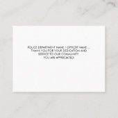 Thin Blue Line Gold Script Police Dank je Visitekaartje (Achterkant)