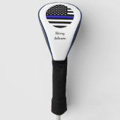 Thin Blue Line & Golf USA flag Monogramed Golfheadcover (Voorkant)