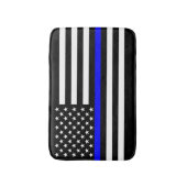 Thin Blue Line Graphic op Amerikaanse vlag Badmat (Voorkant Verticaal)