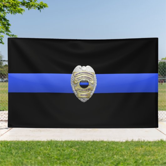 Thin Blue Line Greater Love Banner (Buitenkant)