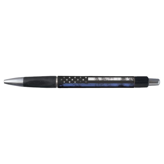 Thin Blue Line Grunge Flag Law Enforcement Pen (Voorkant)