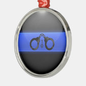 Thin Blue Line Handboffs en Key Metalen Ornament (Links)