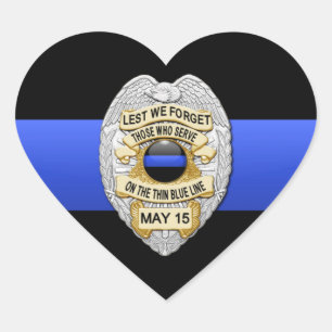 Thin Blue Line Hart Sticker