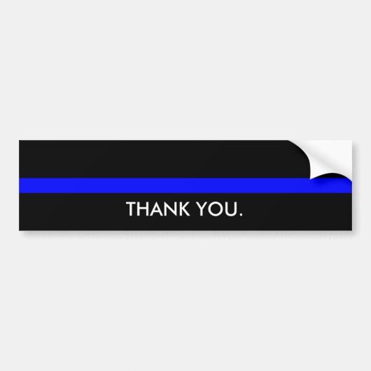 Thin Blue Line - Hartelijk dank Bumpersticker (Voorkant)
