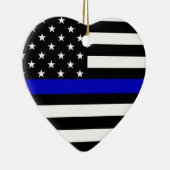 Thin Blue Line Heart Ornament (Rechts)
