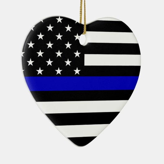 Thin Blue Line Heart Ornament (Rechts)