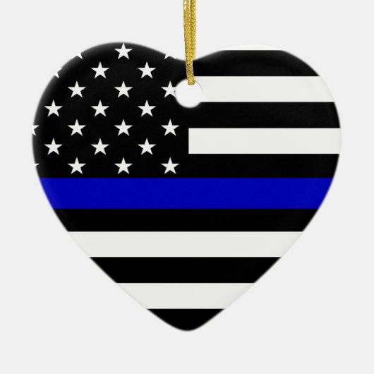 Thin Blue Line Heart Ornament (Voorkant)