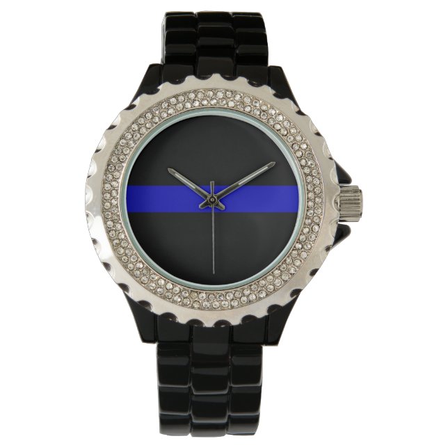 Thin Blue Line Horloge (Voorkant)