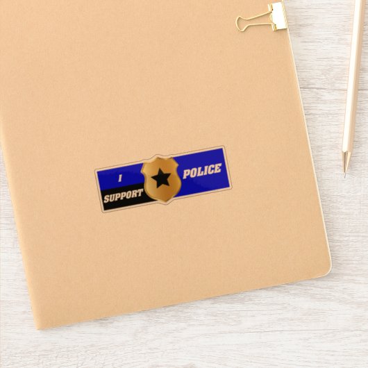 Thin Blue Line, ik steun politie Sticker (Notitieboek)