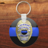 Thin Blue Line in rumoe Badge Sleutelhanger (Achterkant)