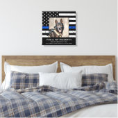 Thin Blue Line K9 agent Politie Dog Memorial Canvas Afdruk (Insitu (Slaapkamer))