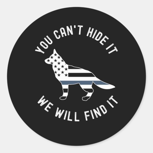 Thin Blue Line K9 German Shepherd Police K9 Ronde Sticker (Voorkant)