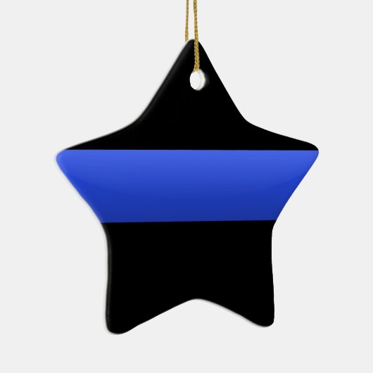 Thin Blue Line Keramisch Ornament (Rechts)