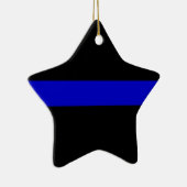 Thin Blue Line Keramisch Ornament (Rechts)