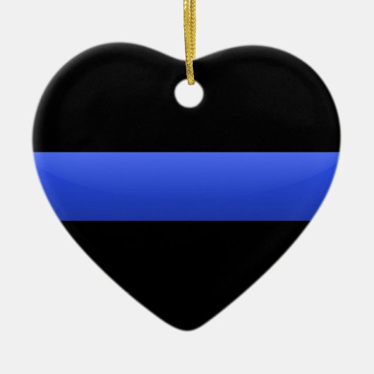 Thin Blue Line Keramisch Ornament (Voorkant)