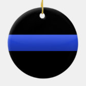 Thin Blue Line Keramisch Ornament (Achterkant)