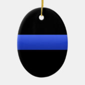 Thin Blue Line Keramisch Ornament (Voorkant)
