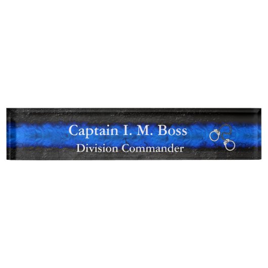 Thin Blue Line - Kiezen Desk Name plate Naambordje (Voorkant)