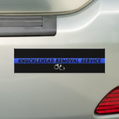 Thin Blue Line Knucklehead Removal Service Bumpersticker (Op auto)