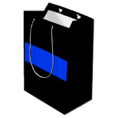 Thin Blue Line Law Enforcement Medium Gift Bag Medium Cadeauzakje (Achterkant Gekanteld)