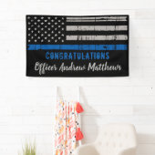 Thin Blue Line Law Enforcement Police Afstuderen Spandoek (Insitu)