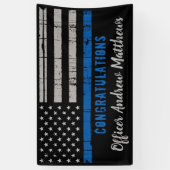 Thin Blue Line Law Enforcement Police Afstuderen Spandoek (Verticaal)