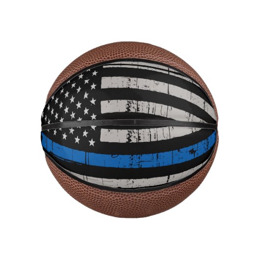 Thin Blue Line Law Enforcement Police Basketbal (Voorkant)