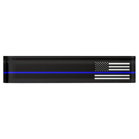 Thin Blue Line - Law Enforcement Police Flag Naambordje (Voorkant)