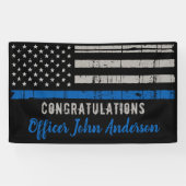 Thin Blue Line Law Enforcement Police Retirement B Spandoek (Horizontaal)