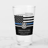 Thin Blue Line Law Enforcement Police Retirement Glas (Achterkant)