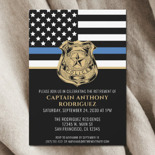 Thin Blue Line Law Enforcement Police Retirement Kaart