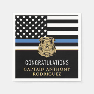 Thin Blue Line Law Enforcement Police Retirement Servet