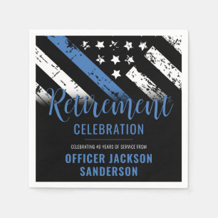 Thin Blue Line Law Enforcement Police Retirement Servet