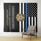 Thin Blue Line Law Enforcement Police Retirement Wandkleed (In Situ (horizontaal))