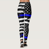 Thin Blue Line Leggings - horizontaal (Achterkant)
