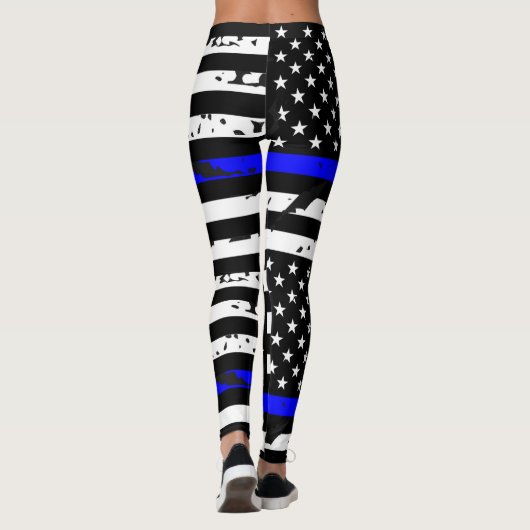 Thin Blue Line Leggings - horizontaal (Achterkant)
