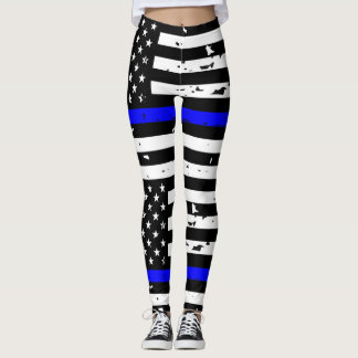 Thin Blue Line Leggings - horizontaal
