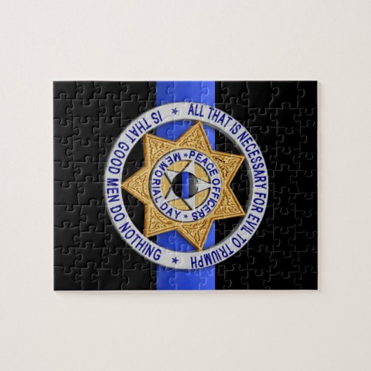 Thin Blue Line Legpuzzel (Horizontaal)