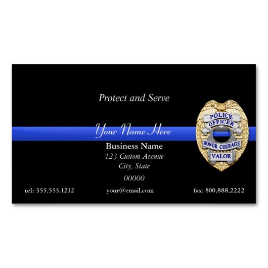 Thin Blue Line Magnetisch Visitekaartje (Voorkant)