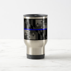 THIN BLUE LINE MARYLAND STATE FLAG COFFEE MOK
