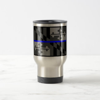 THIN BLUE LINE MARYLAND STATE FLAG COFFEE MOK