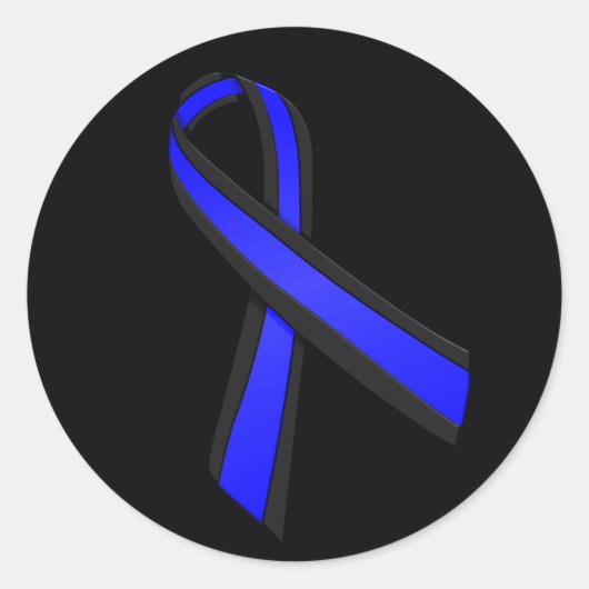 Thin Blue Line Memorial Ribbon Sticker (Voorkant)