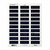 Thin Blue Line Monogram-adres Etiket (Full Sheet)