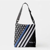 Thin Blue Line Monogram Flag Crossbody Bag Crossbody Tas (Voorkant)