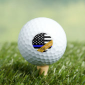 Thin Blue Line Monogrammed & Police USA / Golden Golfballen (Insitu Shirt)