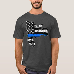 Thin blue line motocross motorraceagent t-shirt