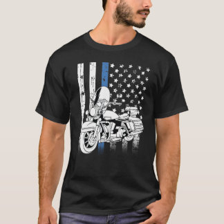 Thin Blue Line-motorfiets T-shirt