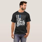 Thin Blue Line-motorfiets T-shirt (Voorkant volledig)
