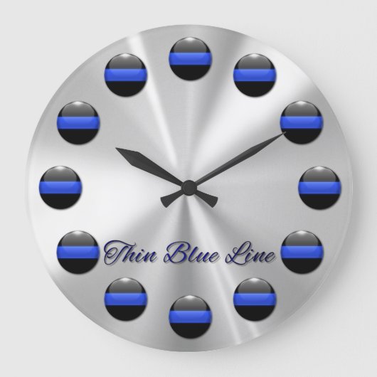 Thin Blue Line Nummering Grote Klok (Voorkant)