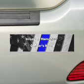 Thin Blue Line of Duty Fallen Officer Memorial Bumpersticker (Op auto)